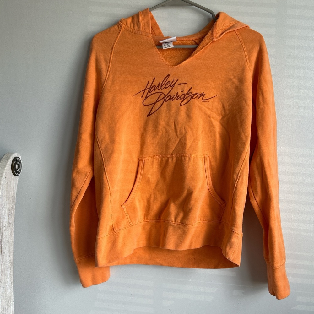 Harley-Davidson Women's Orange Hoodie Sweater Small